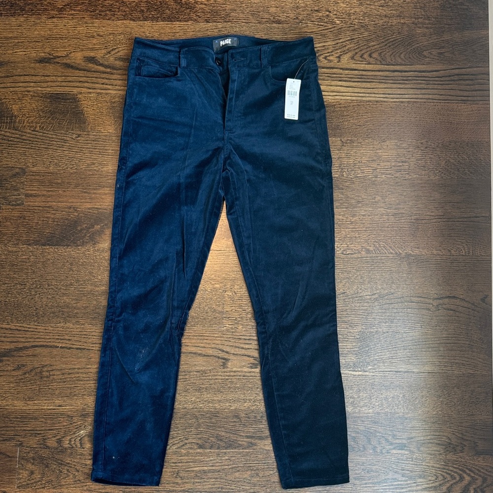 PAIGE Navy  Blue Hoxton Ankle Pants